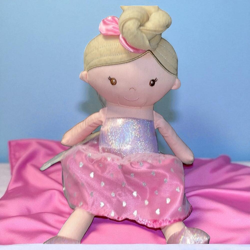 Linzy Toys Pink Sparkle Ballerina Princess Angel Rag Doll Nursery Plush Toy 15"